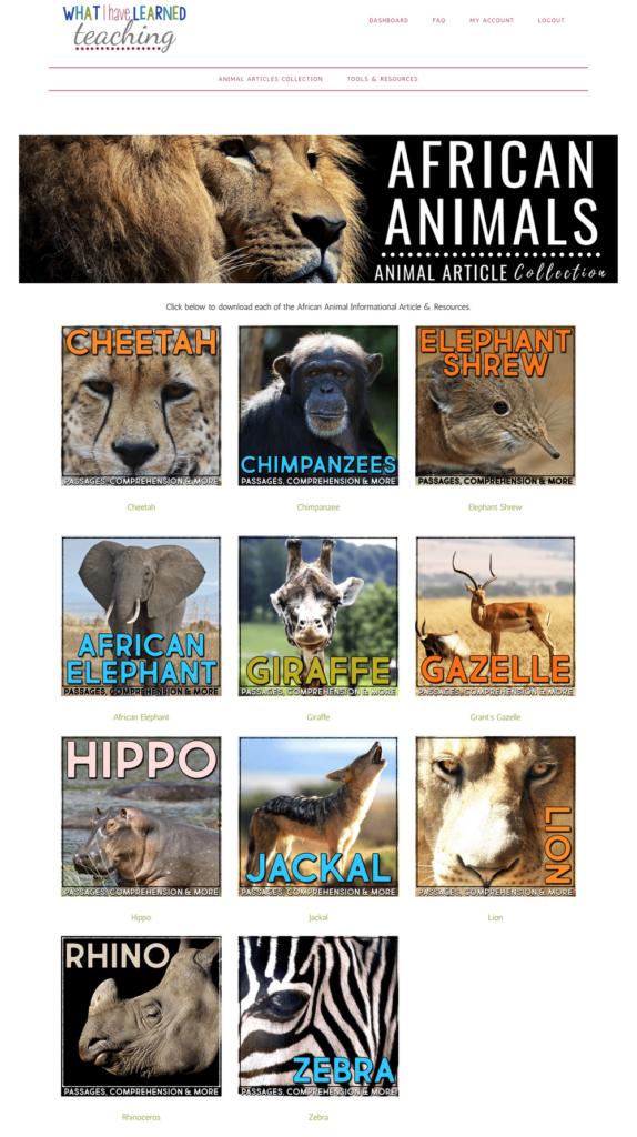 Animal Articles Collection